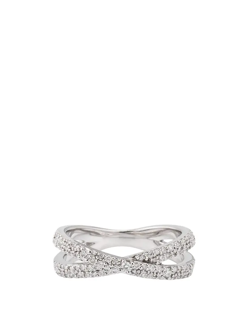 Lana 14K Gold Flawless Diamond Vanity Crisscross Ring