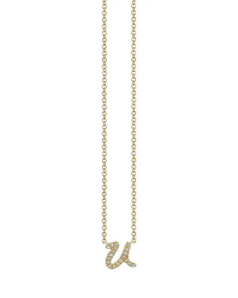 Sydney Evan 14k Diamond Pave Initial Necklace