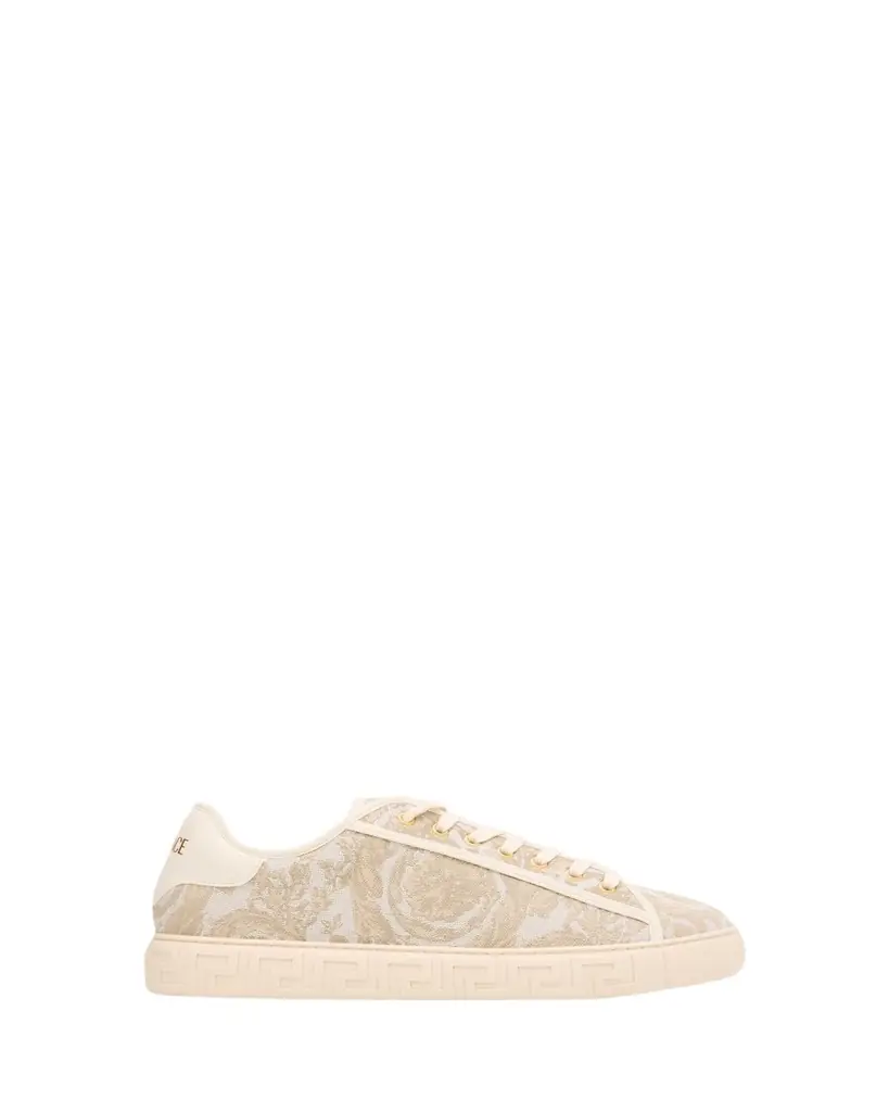 Versace Men's La Greca Baroque Canvas Low-Top Sneakers