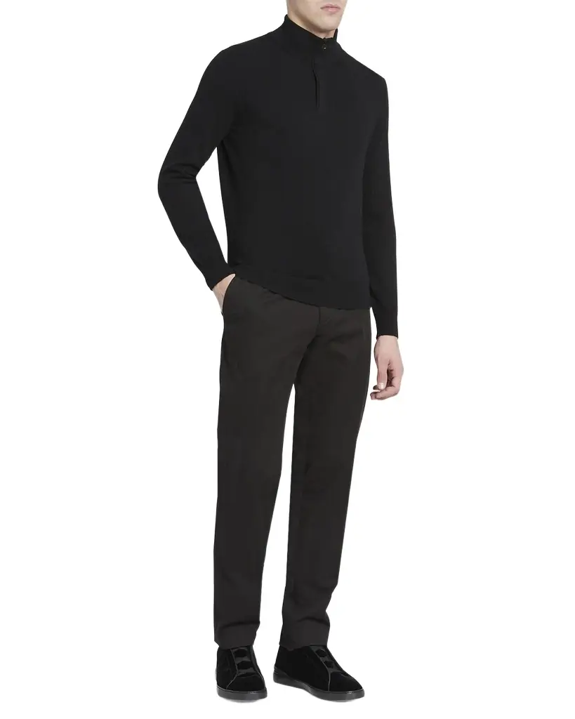 ZEGNA Men's Cashmere Quarter-Zip Sweater