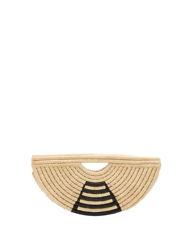 EILAF Mini Half Moon Raffia Top-Handle Bag