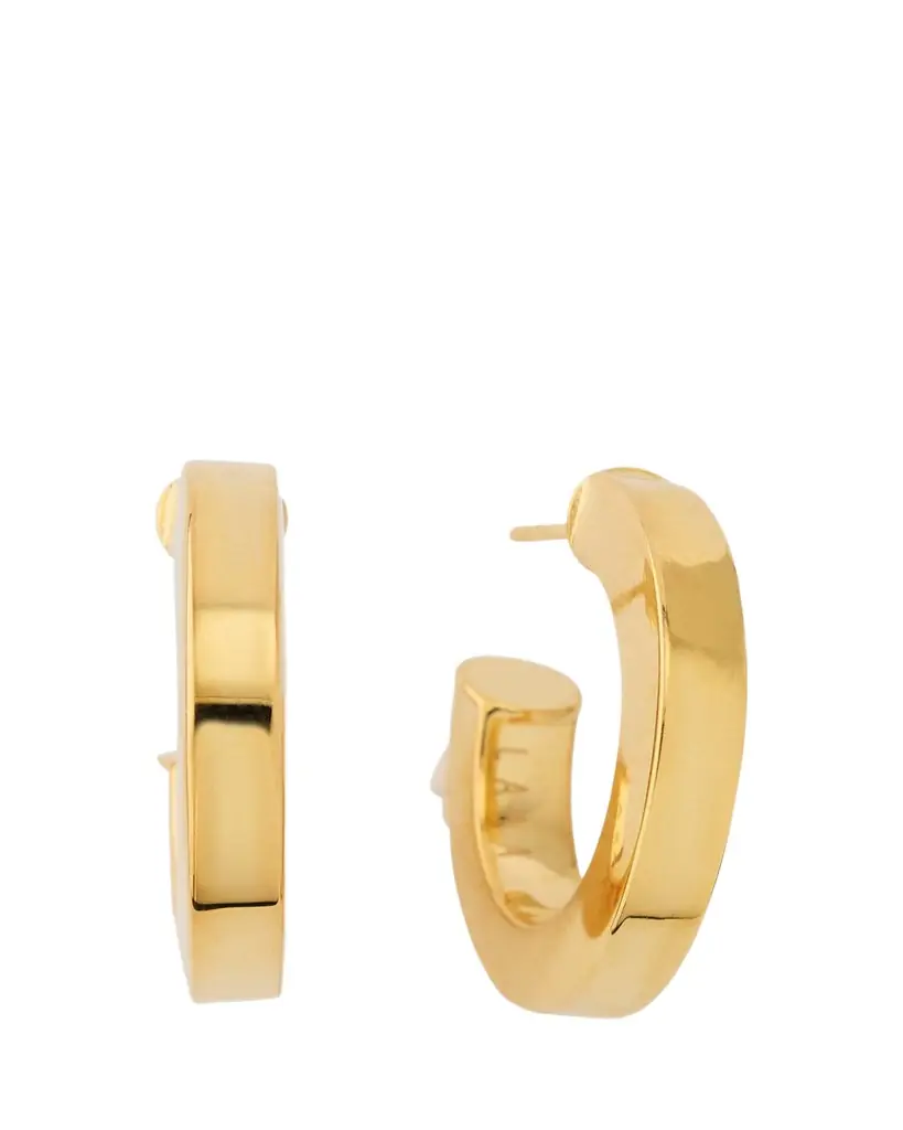 Lana 14K Yellow Gold Square Tube Hollow Hoop Earrings