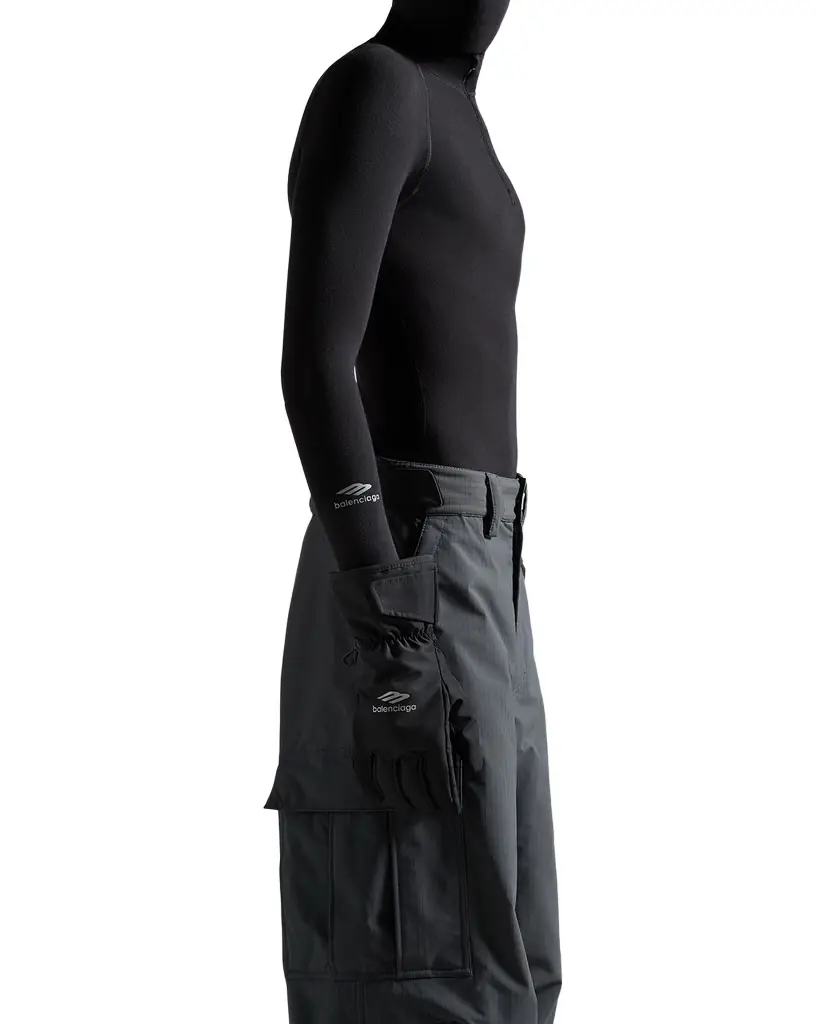 Balenciaga Men's 3B Sports Icon Nylon and Leather Ski Gloves