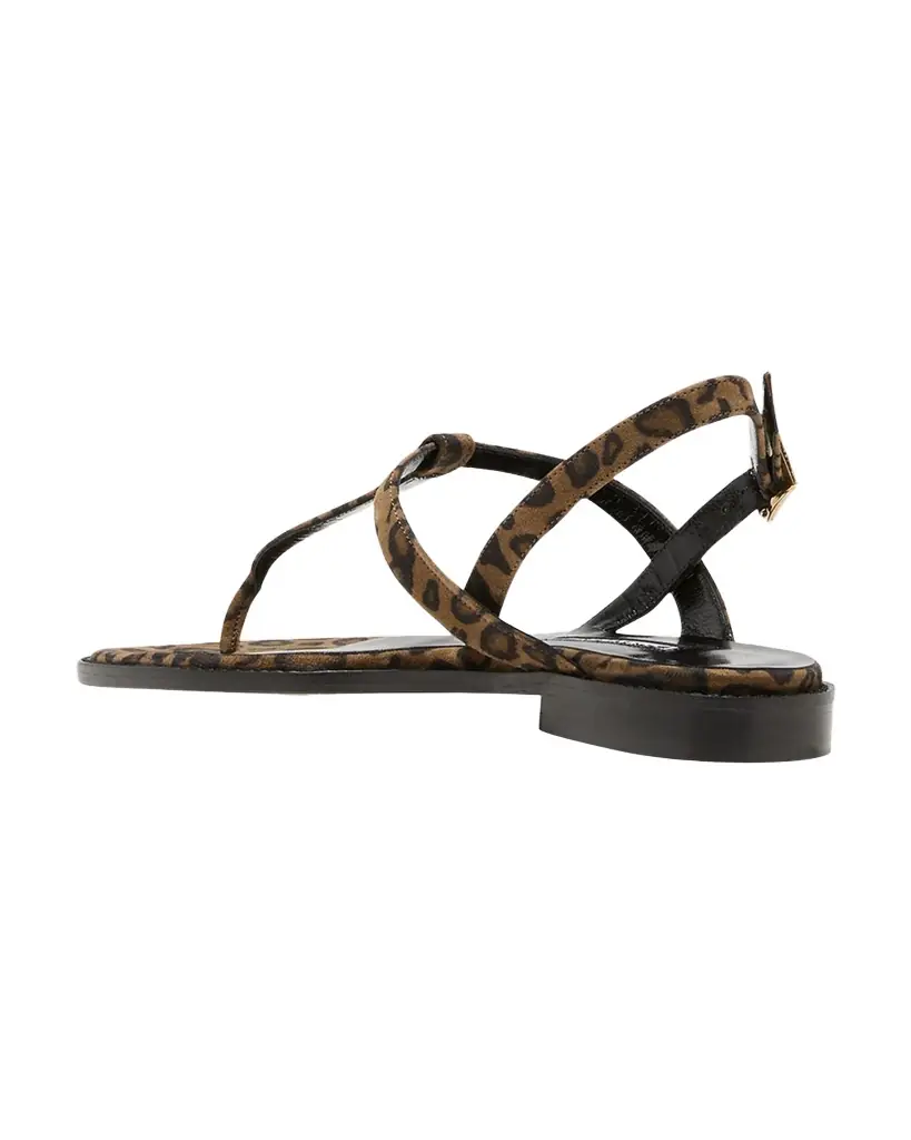 Manolo Blahnik Hata Leopard Thong Slingback Sandals