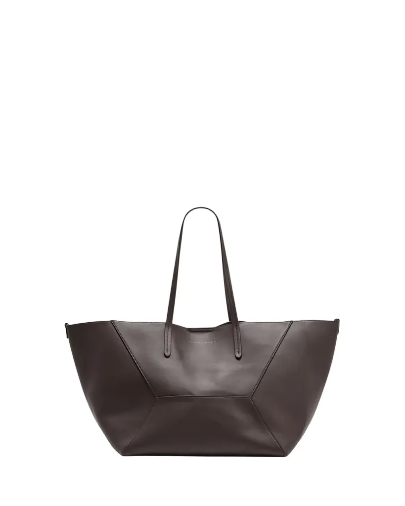 Brunello Cucinelli BC Duo Geometric Monili Leather Tote Bag