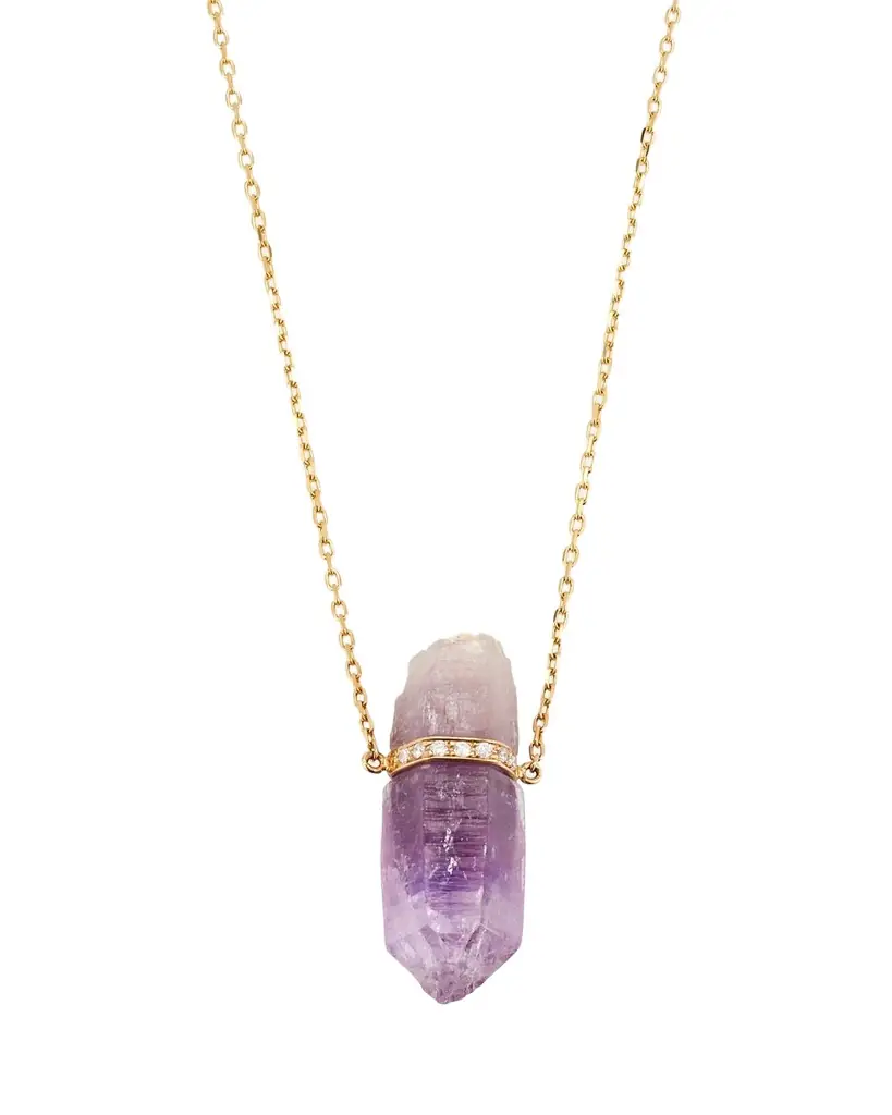 JIA JIA Vera Cruz Amethyst and Diamond Bar Necklace