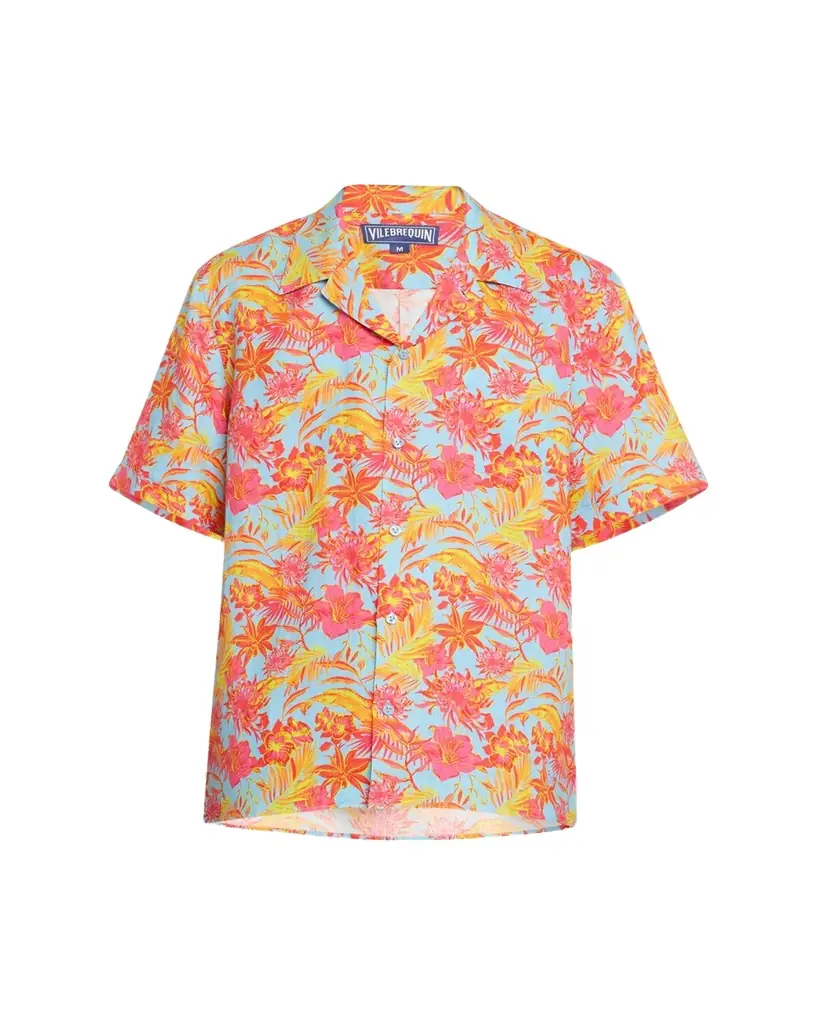 Vilebrequin Men's Tahiti Flower-Print Camp Shirt
