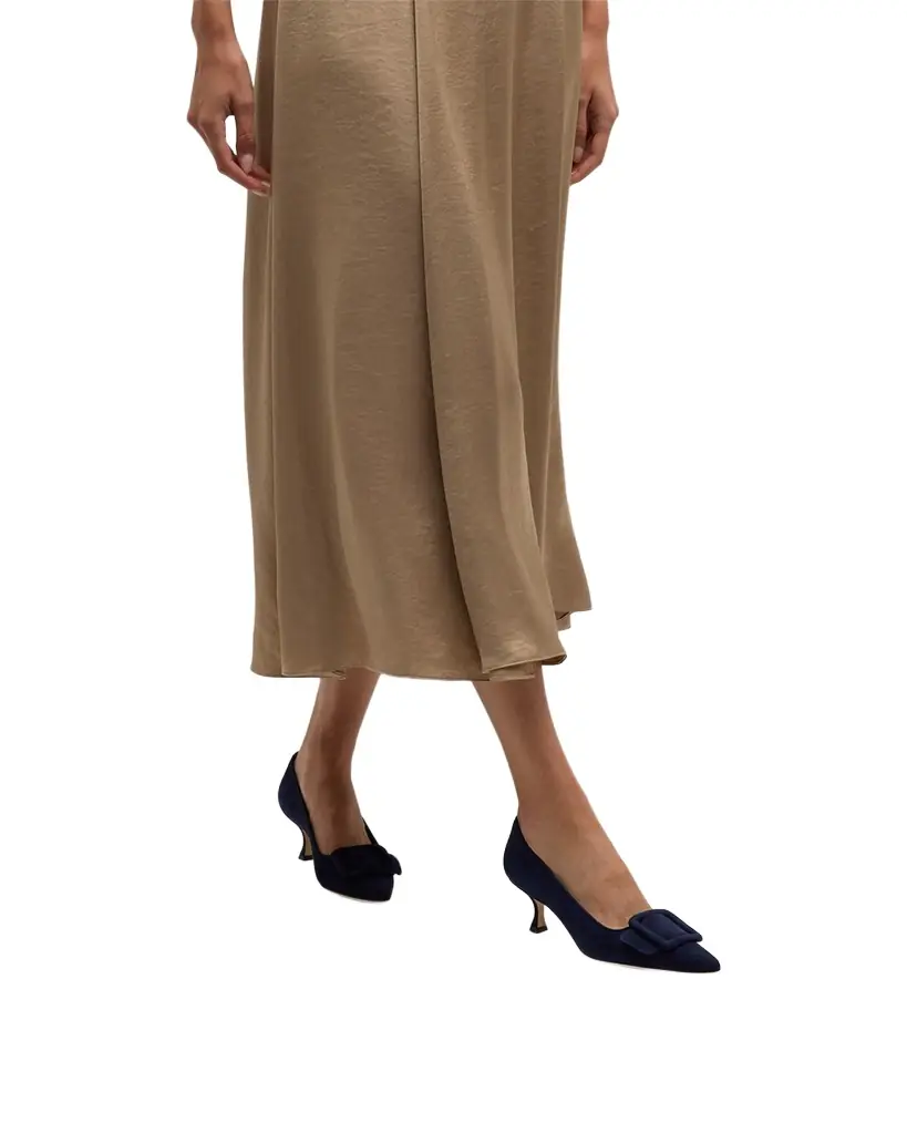 Manolo Blahnik Maysale Suede Buckle Pumps