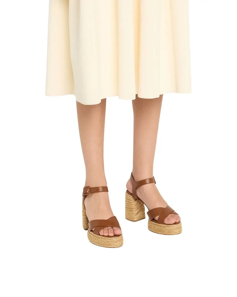 Christian Louboutin 70mm Calakala Leather Crisscross Espadrille Sandals