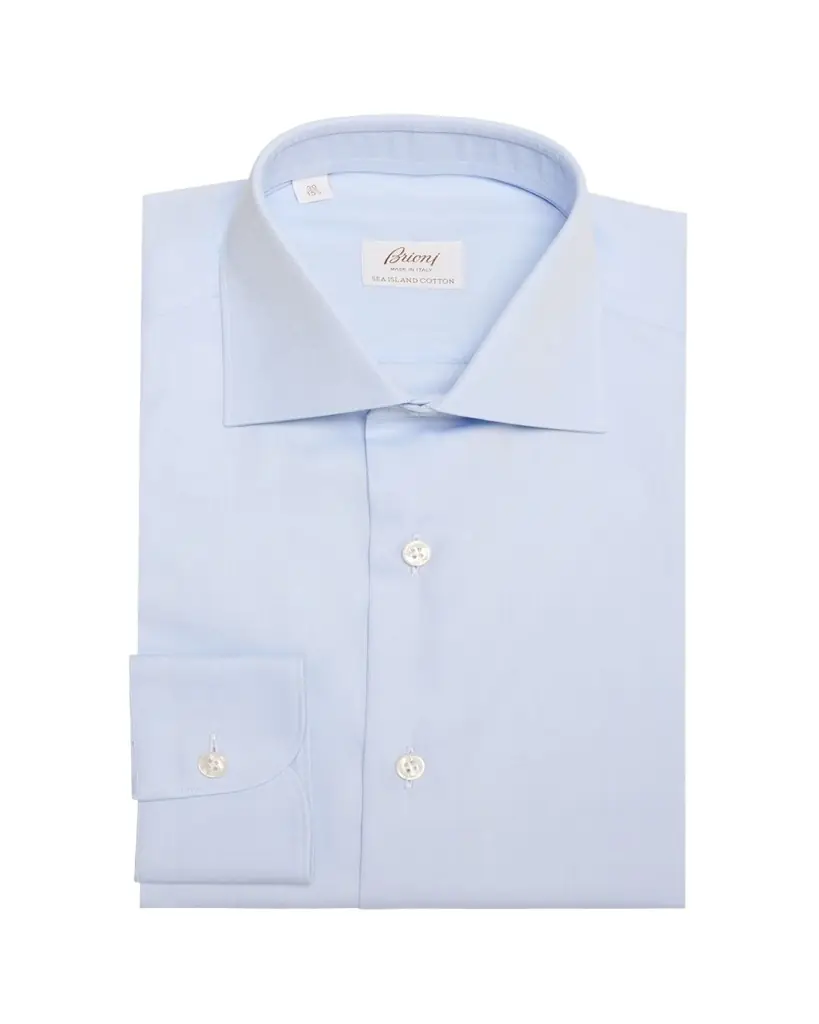 Brioni Men's Sea Island Cotton Herringbone Dress Shirt
