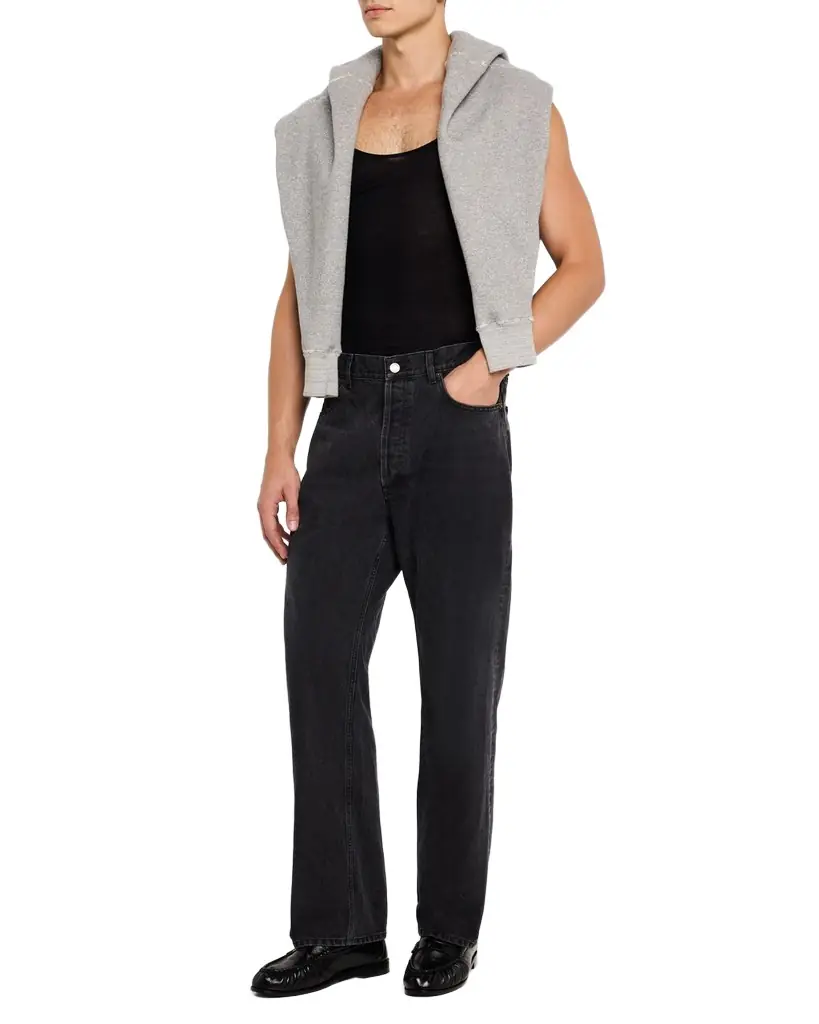 Saint Laurent Men's Loose-Fit Faded Denim Jeans