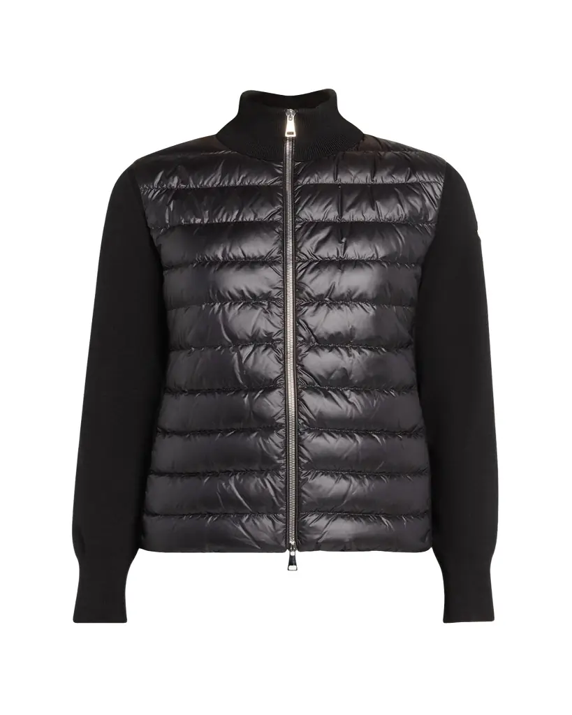 Moncler Hybrid Puffer Wool Cardigan