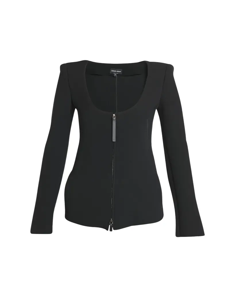 Giorgio Armani Double-Jersey Virgin Wool Zip Jacket
