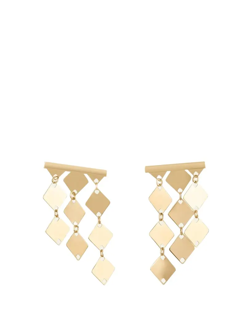 Lana 14K Yellow Gold Laser Kite Bar Earrings