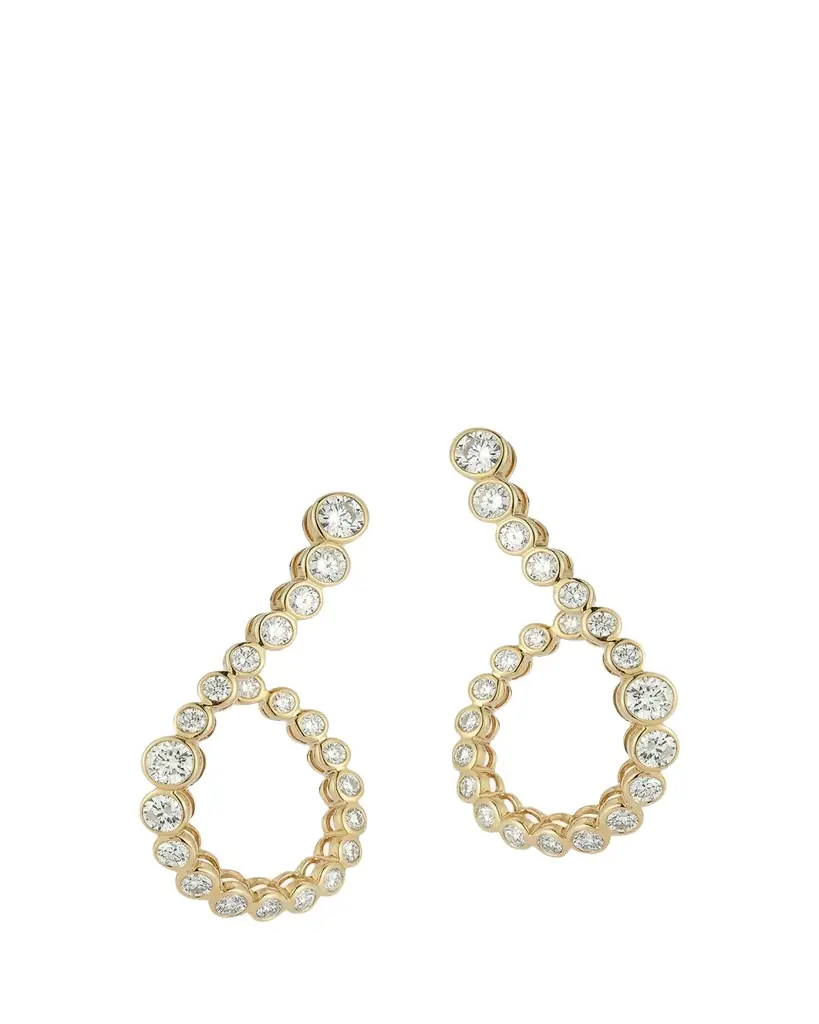 ONDYN Halo Hoop Earrings with Diamonds