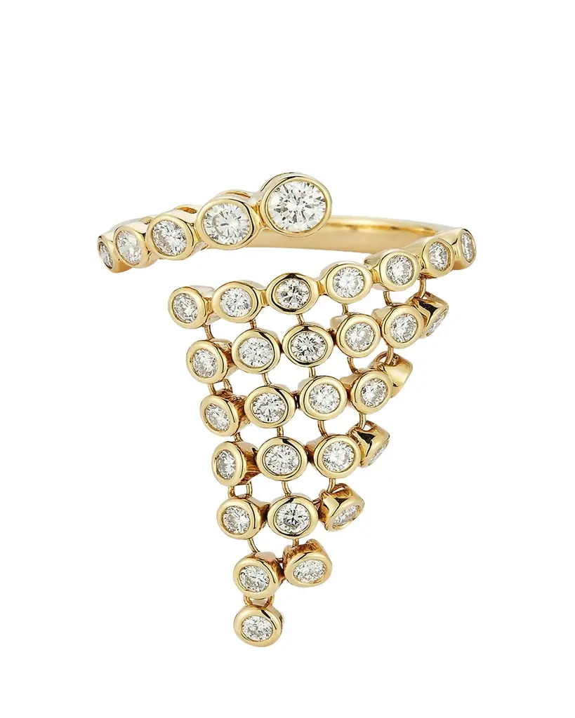 ONDYN Diamond Bias Ring, Size 6-