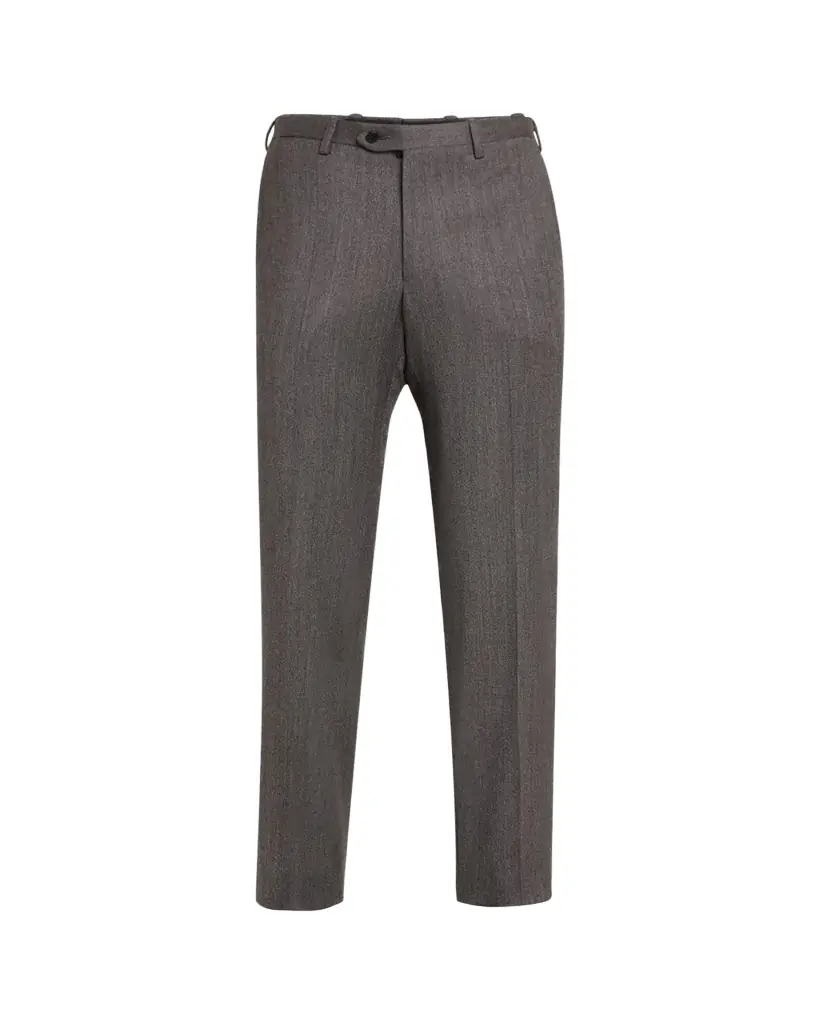 Kiton Men's Textured Grey Suit Trousers