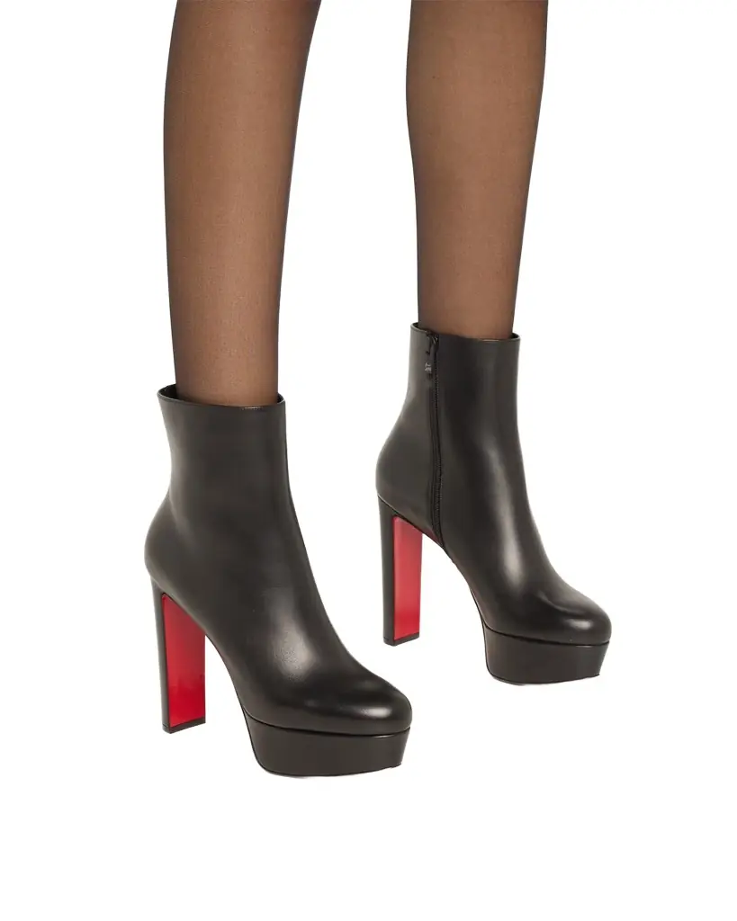 Christian Louboutin 130mm Loo Leather Platform Booties