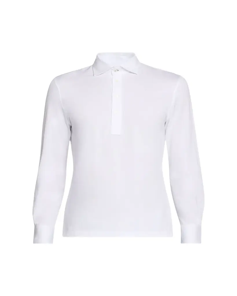 Brunello Cucinelli Men's Long-Sleeve Pique Polo Shirt