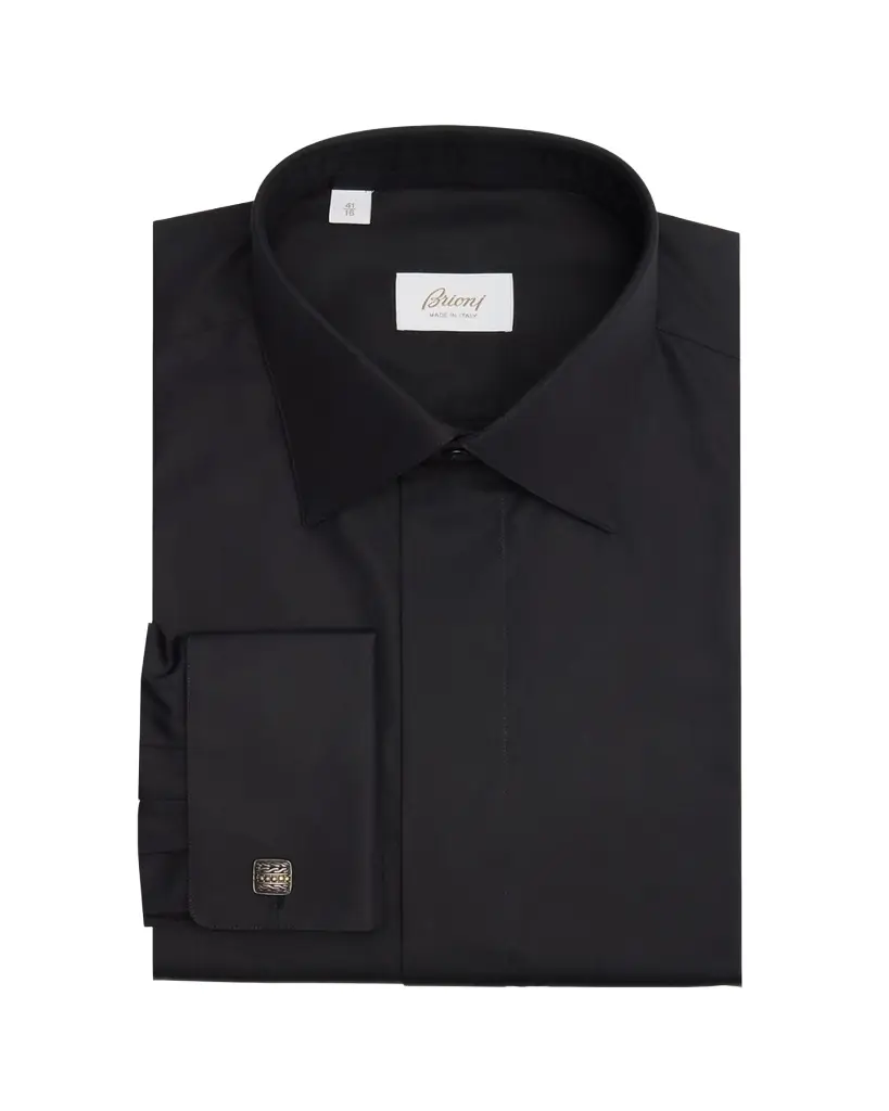 Brioni Men's Cotton Poplin French-Cuff Dress Shirt