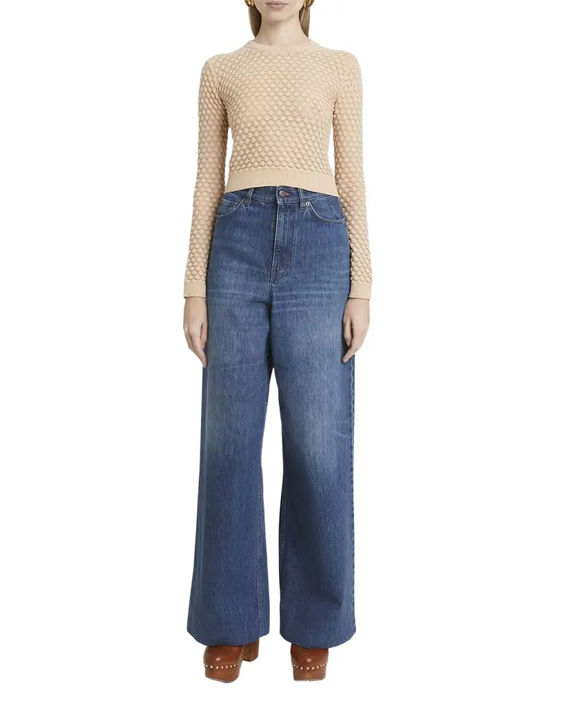 Chloe Wide Leg Denim Trousers