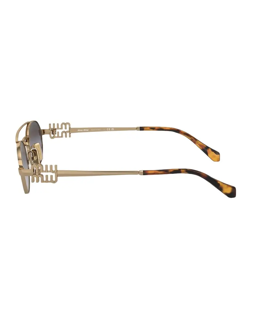 Miu Miu Metal Oval Sunglasses