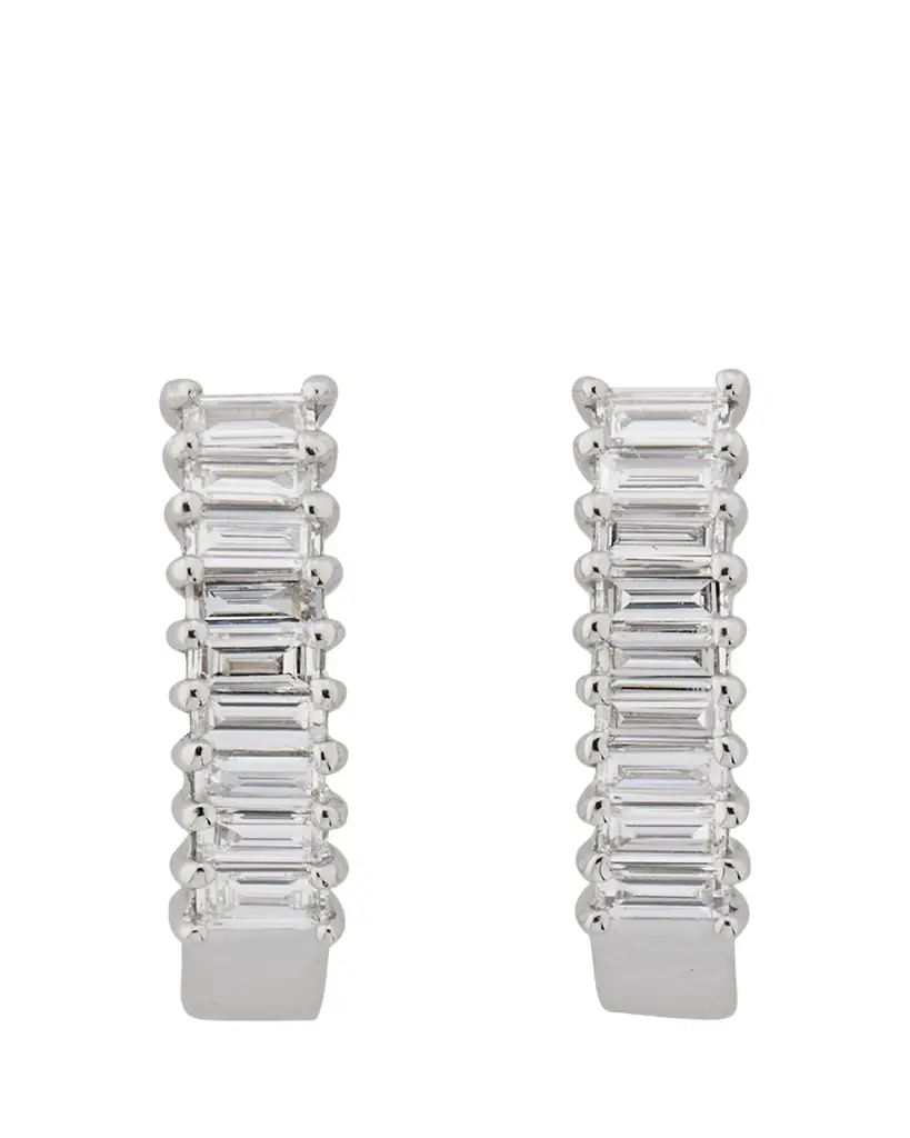 Lana 14K Gold Baguette Diamond Huggie Earrings, 0.5 tcw