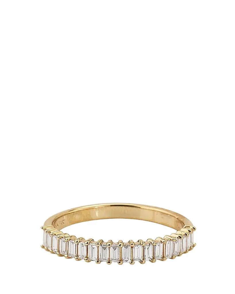 Lana 14K Gold Baguette Diamond Stackable Ring