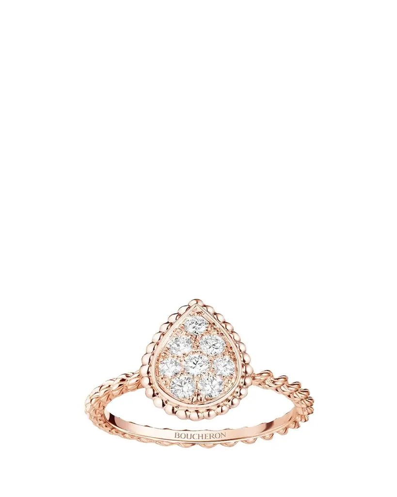 Boucheron Serpent Boheme Pink Gold Motif Diamond Ring
