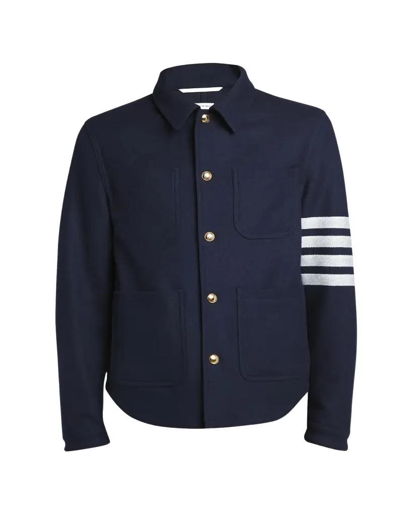 Thom Browne Men's Utility Patch Wool Chore Jacket