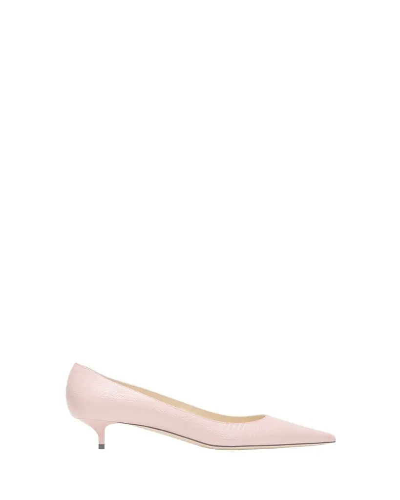 Jimmy Choo Amelia Embossed Leather Kitten-Heel Pumps