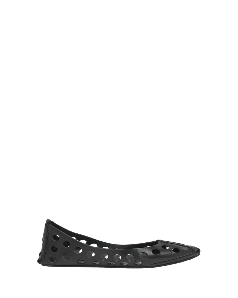 ALAIA Perforated Leather Ballerina Flats - Women's Shoes