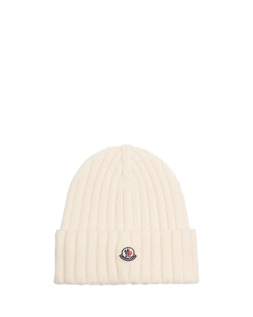 Moncler Logo Ribbed Wool Beanie