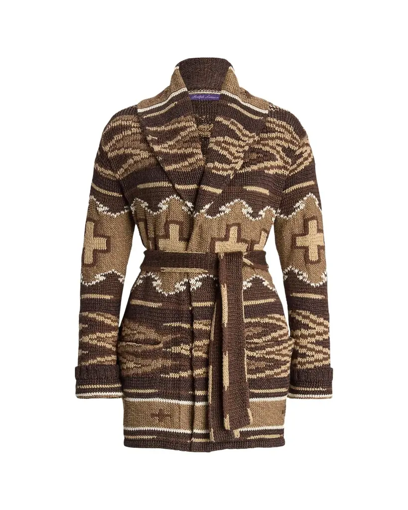 Ralph Lauren Collection Silk-Linen Shawl-Collar Cardigan