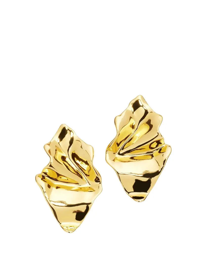 Alexis Bittar Crumpled Gold Small Post Earrings