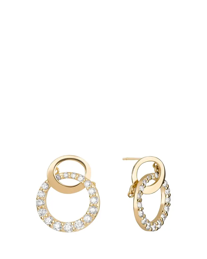 Lana 14K Gold Flawless Double Bond Cusp Dangle Stud Earrings