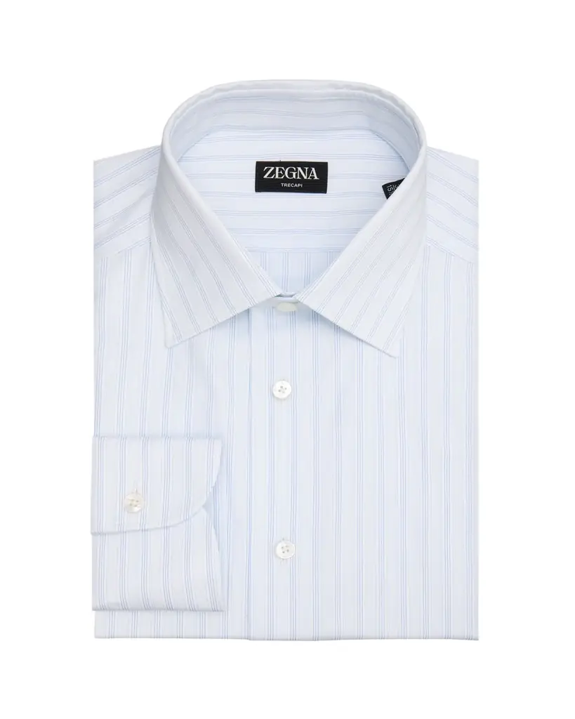 ZEGNA Men's Trecapi Cotton Multi-Stripe Dress Shirt