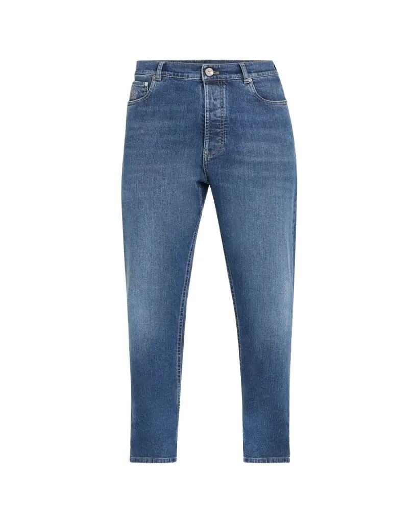 Brunello Cucinelli Men's Iconic Denim Slim-Fit Jeans