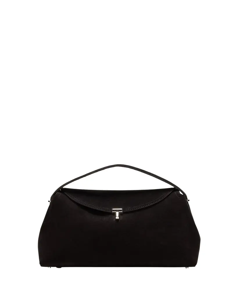Toteme T-Lock Suede Top-Handle Bag