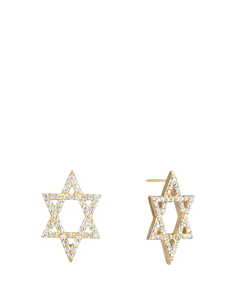 Lana 14K Gold Flawless Star of David Stud Earrings