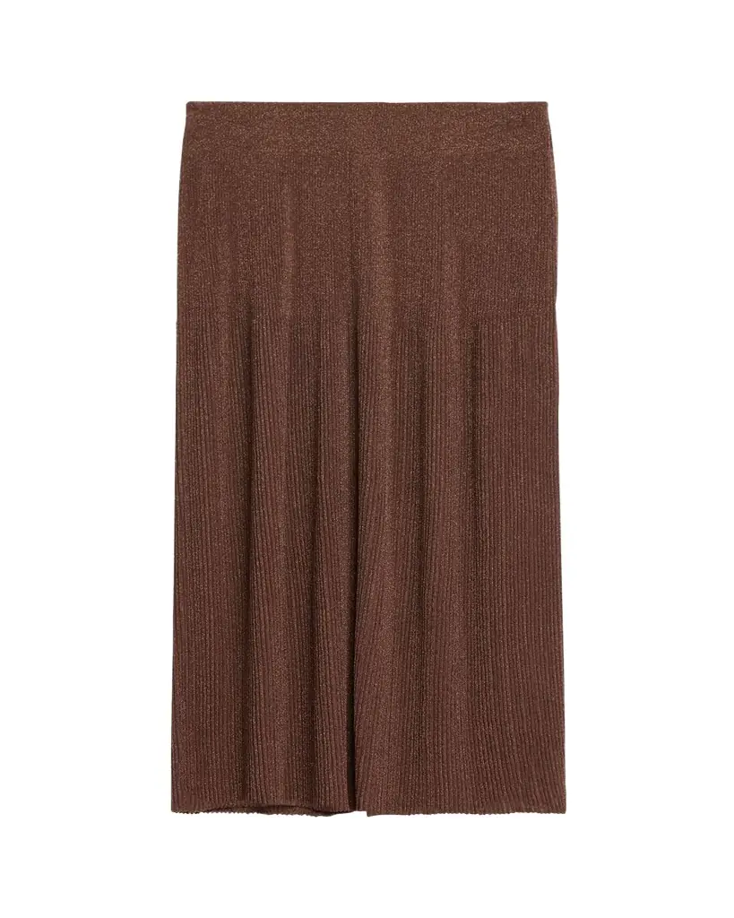 Lafayette 148 New York Ribbed Shimmer Knit Midi Skirt