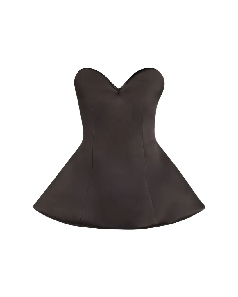 Marc Jacobs Runway Strapless Satin Sculptural Mini Flared Dress
