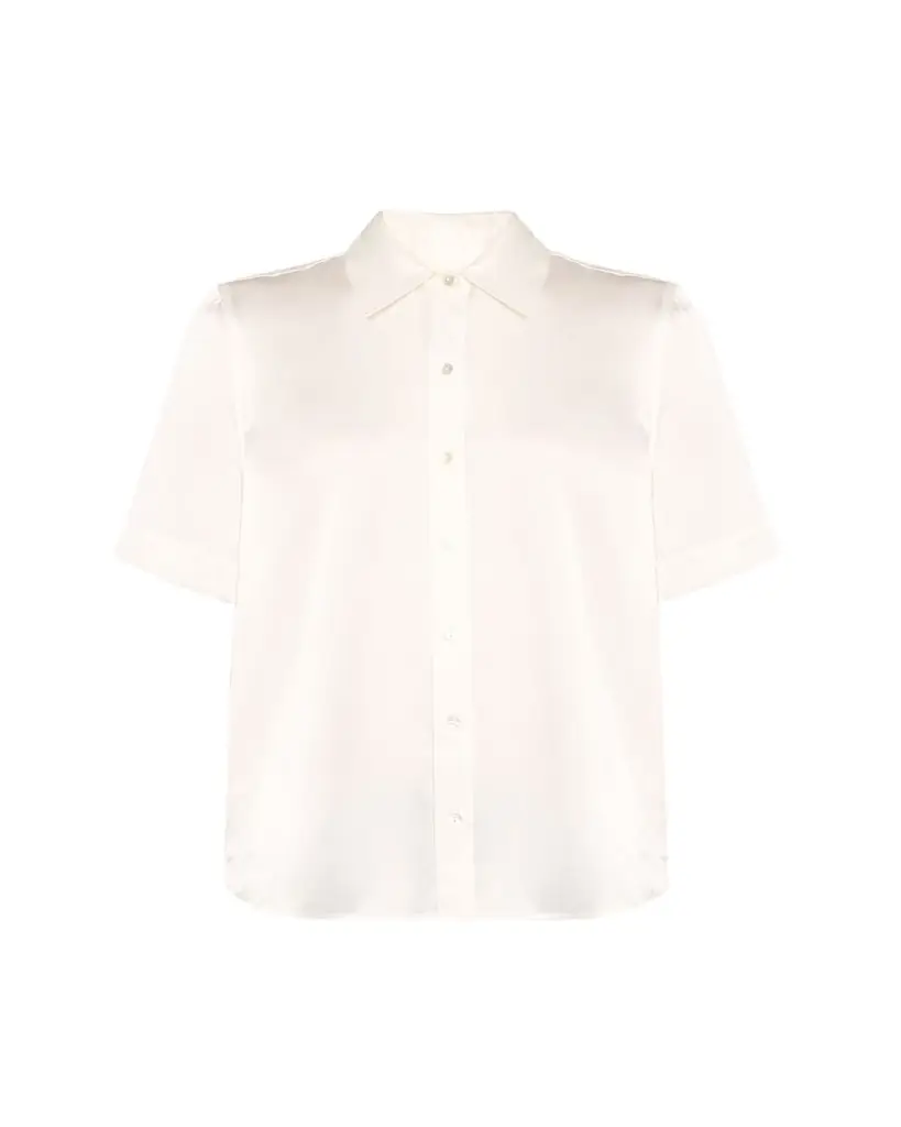 L'Agence Ellah Short-Sleeve Silk Blouse