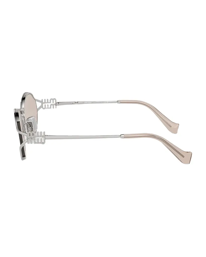 Miu Miu Logo Metal Oval Sunglasses
