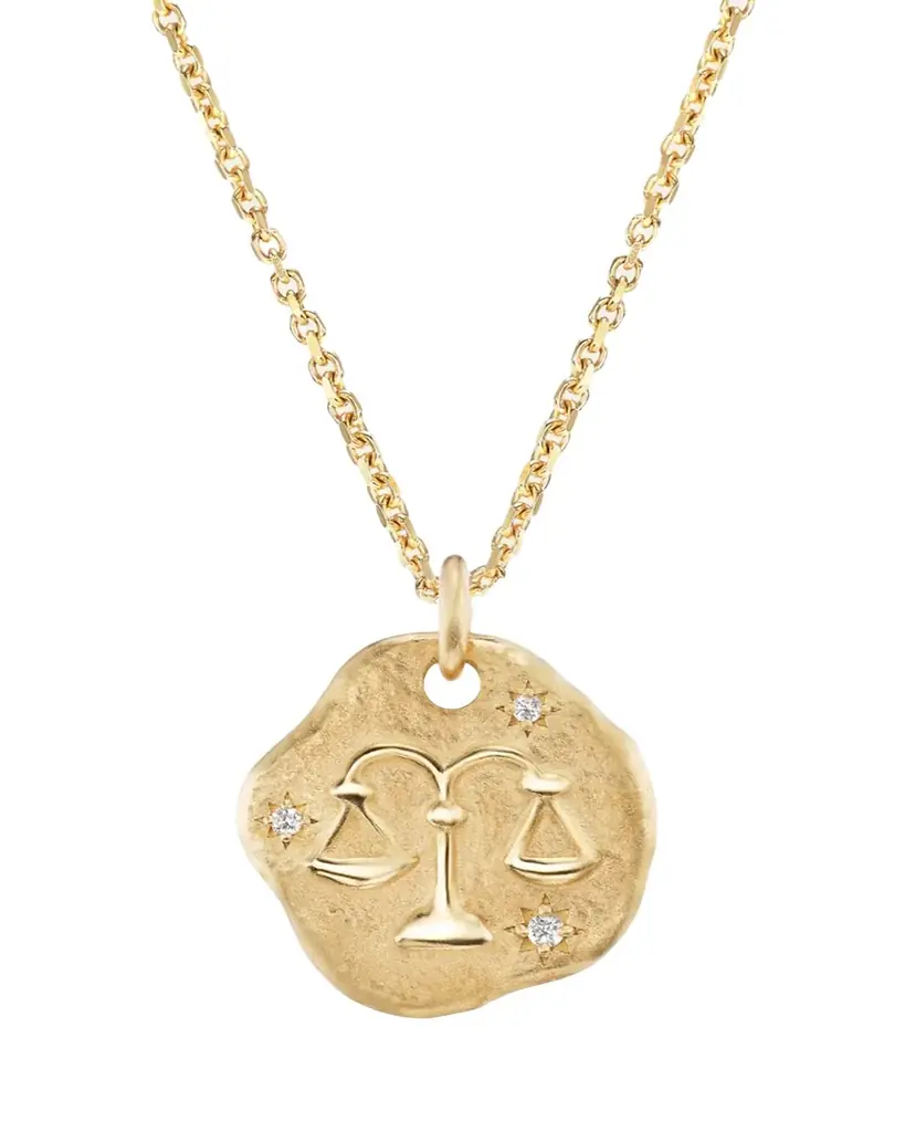Aaryah 18K Yellow Gold Mini Diamond Zodiac Pendant Necklace