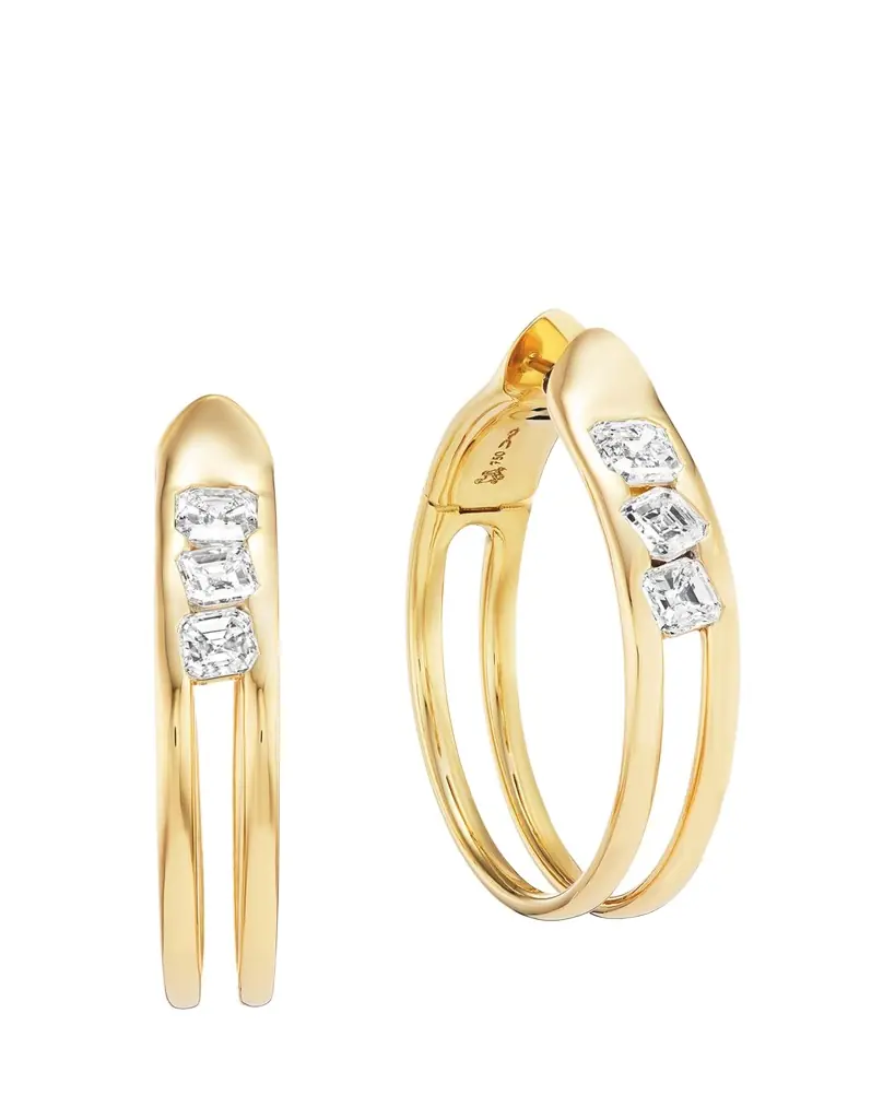 Uniform Object 18K Yellow Gold Major Impact Diamond Hoop Earrings