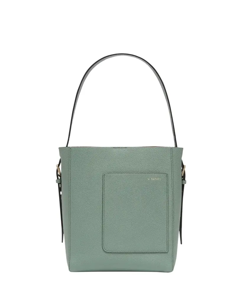 Valextra Secchiello Small Leather Bucket Bag