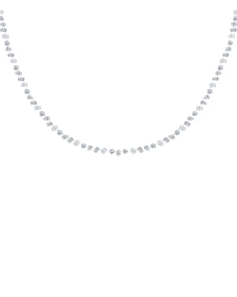 HauteCarat 18K Mixed Shape Lab Grown Diamond Necklace