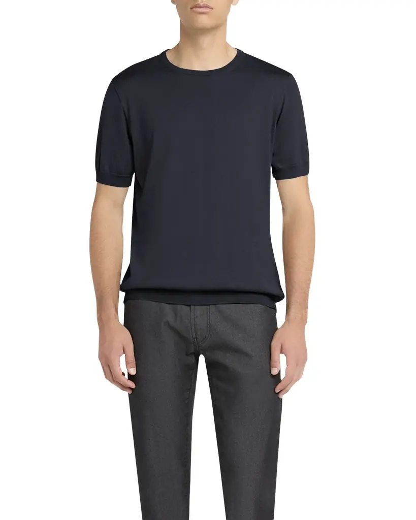 Giorgio Armani Men's Silk-Cotton Crew T-Shirt