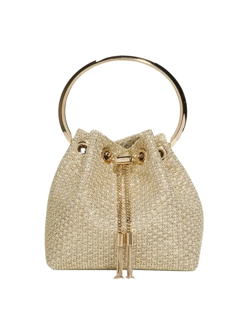 Jimmy Choo Bon Bon Metallic Bucket Bag